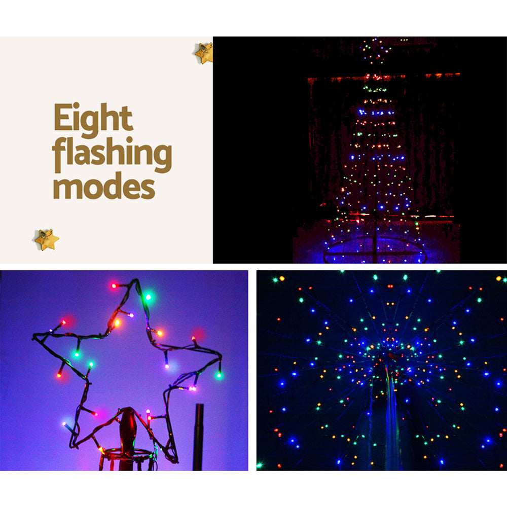 12 ft 3.6m 400 LED Solar Christmas Tree Xmas Tree Decor 8 Light Modes - Multi Colour