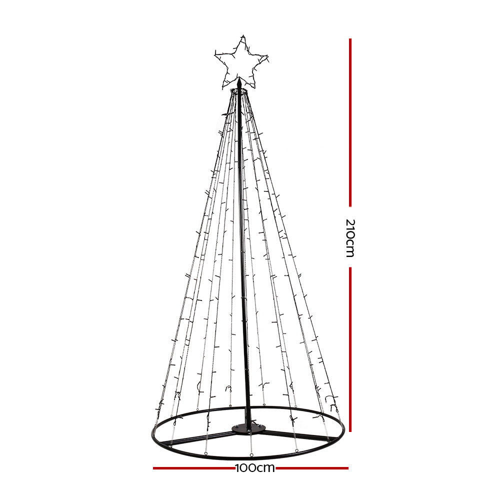 7ft 2.1m 264 LED Solar Christmas Tree Xmas Tree Decorations 8 Light Modes - Warm White