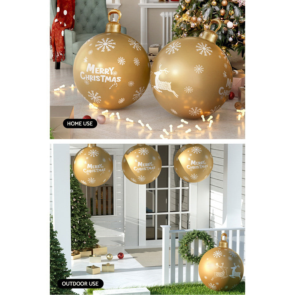 Giant Bauble Ball Christmas Inflatable Outdoor Xmas Decoration Gold - 60cm