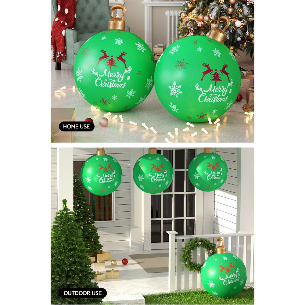 Merry Giant Bauble Ball Christmas Inflatable Ball Bauble Outdoor Decoration Green - 60cm