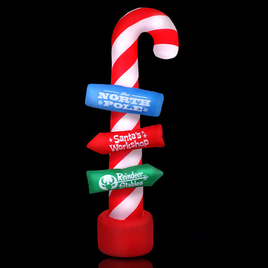 Candy Pole Christmas Inflatable Illuminated Xmas Decorations - 2.4M