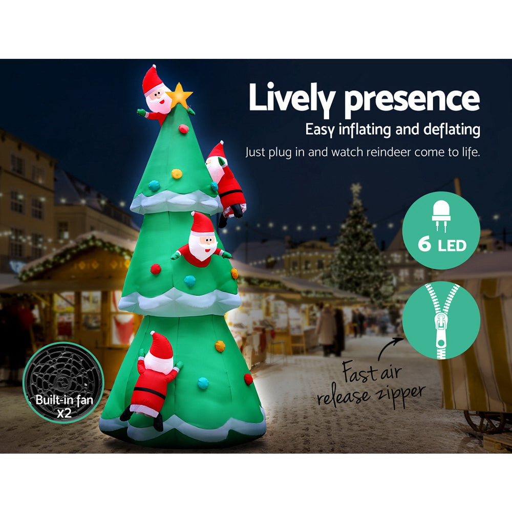 Christmas Inflatable Santa Tree 5M Illuminated Decorations