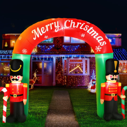 Archway Nutcracker Christmas Inflatable Illuminated Xmas Decorations - 3M