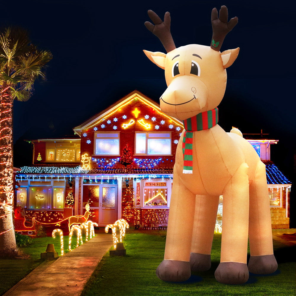 Reindeer Christmas Inflatable Illuminated Xmas Decorations - 5M