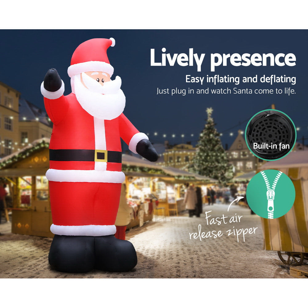 Santa Christmas Inflatable Illuminated Xmas Decorations - 5M