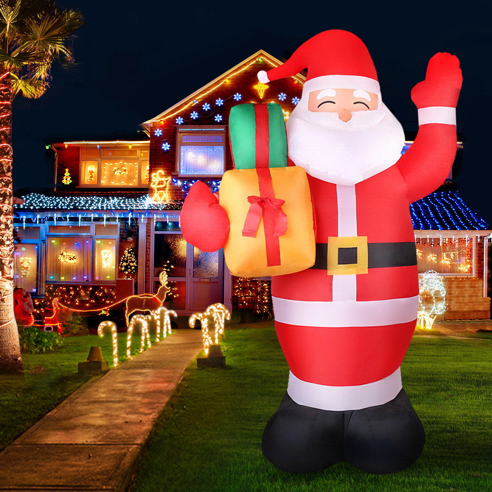 Santa Christmas Inflatable Illuminated Xmas Decorations - 2.4M