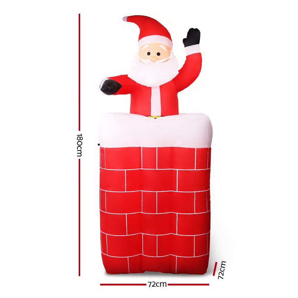 Santa Pop-Up Christmas Inflatable Illuminated Xmas Decorations - 1.8M