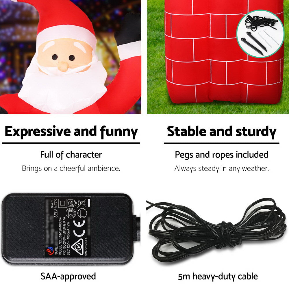 Santa Pop-Up Christmas Inflatable Illuminated Xmas Decorations - 1.8M