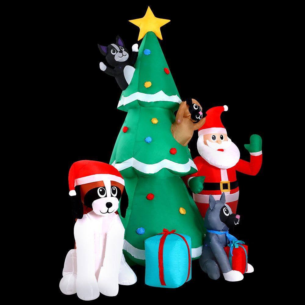 Santa Tree Christmas Inflatable Illuminated Xmas Decorations - 3M