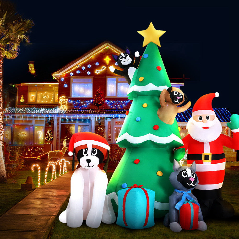 Santa Tree Christmas Inflatable Illuminated Xmas Decorations - 3M