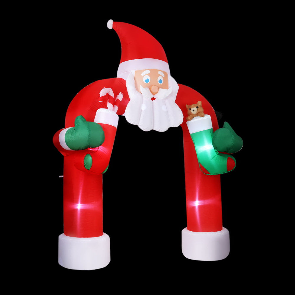 Santa Archway Christmas Inflatable Outdoor Decorations Xmas Lights - 2.3M