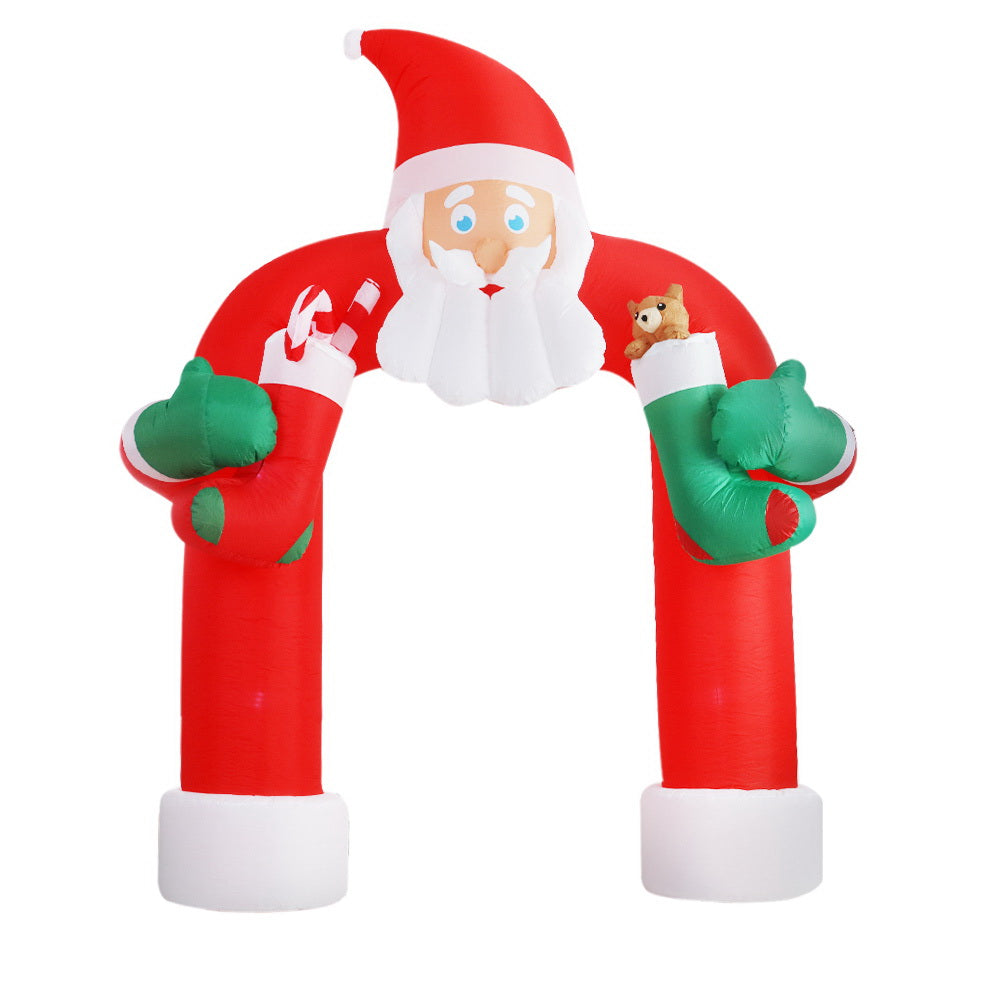 Santa Archway Christmas Inflatable Outdoor Decorations Xmas Lights - 2.3M