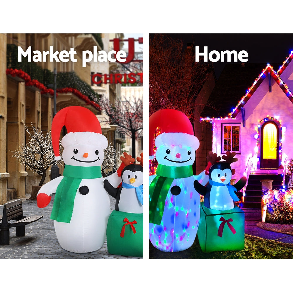 Snowman Christmas Inflatable Illuminated Xmas Decorations - 1.8M
