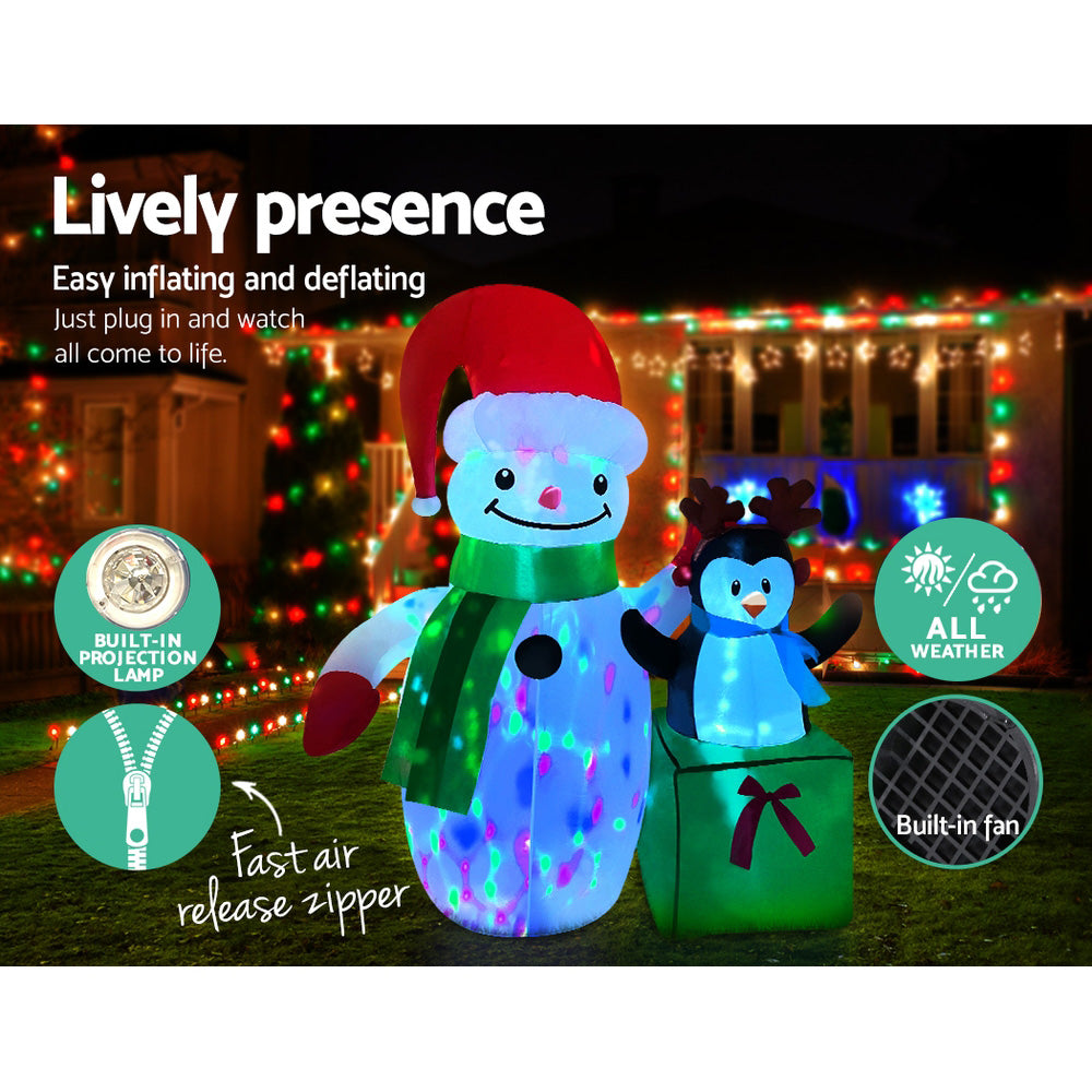 Snowman Christmas Inflatable Illuminated Xmas Decorations - 1.8M