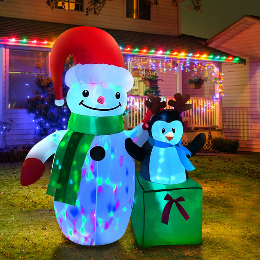 Snowman Christmas Inflatable Illuminated Xmas Decorations - 1.8M