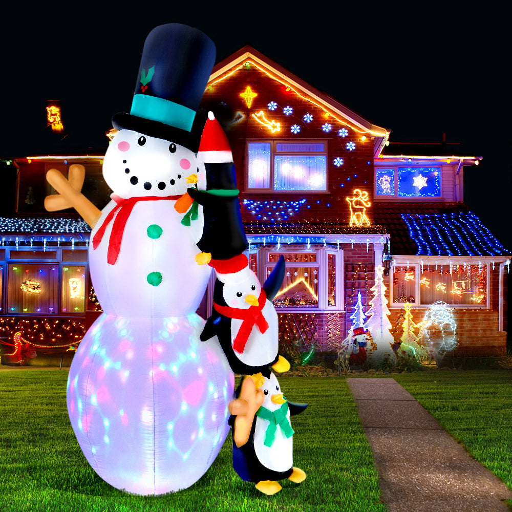Snowman Christmas Inflatable Illuminated Xmas Decorations - 2.4M