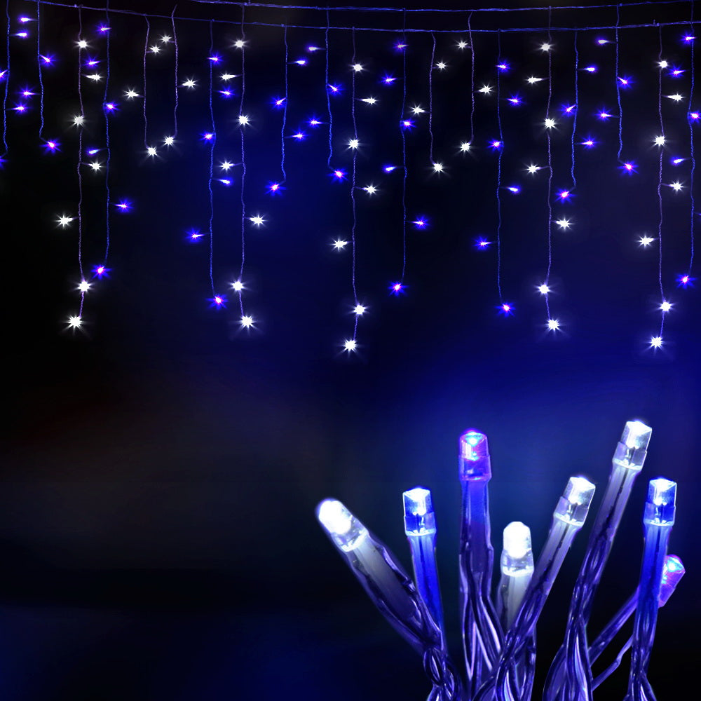 20M Christmas Lights Icicle Light 800 LED - Blue White