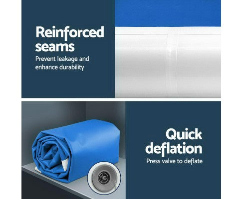 5m x 1m Inflatable Air Track Mat 20cm Thick Gymnastic Tumbling Blue And White