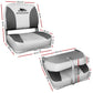 Set of 2 Folding Boat Seats Marine Swivel Low Back 13cm Padding Charcoal
