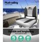 Set of 2 Folding Boat Seats Marine Swivel Low Back 13cm Padding Charcoal