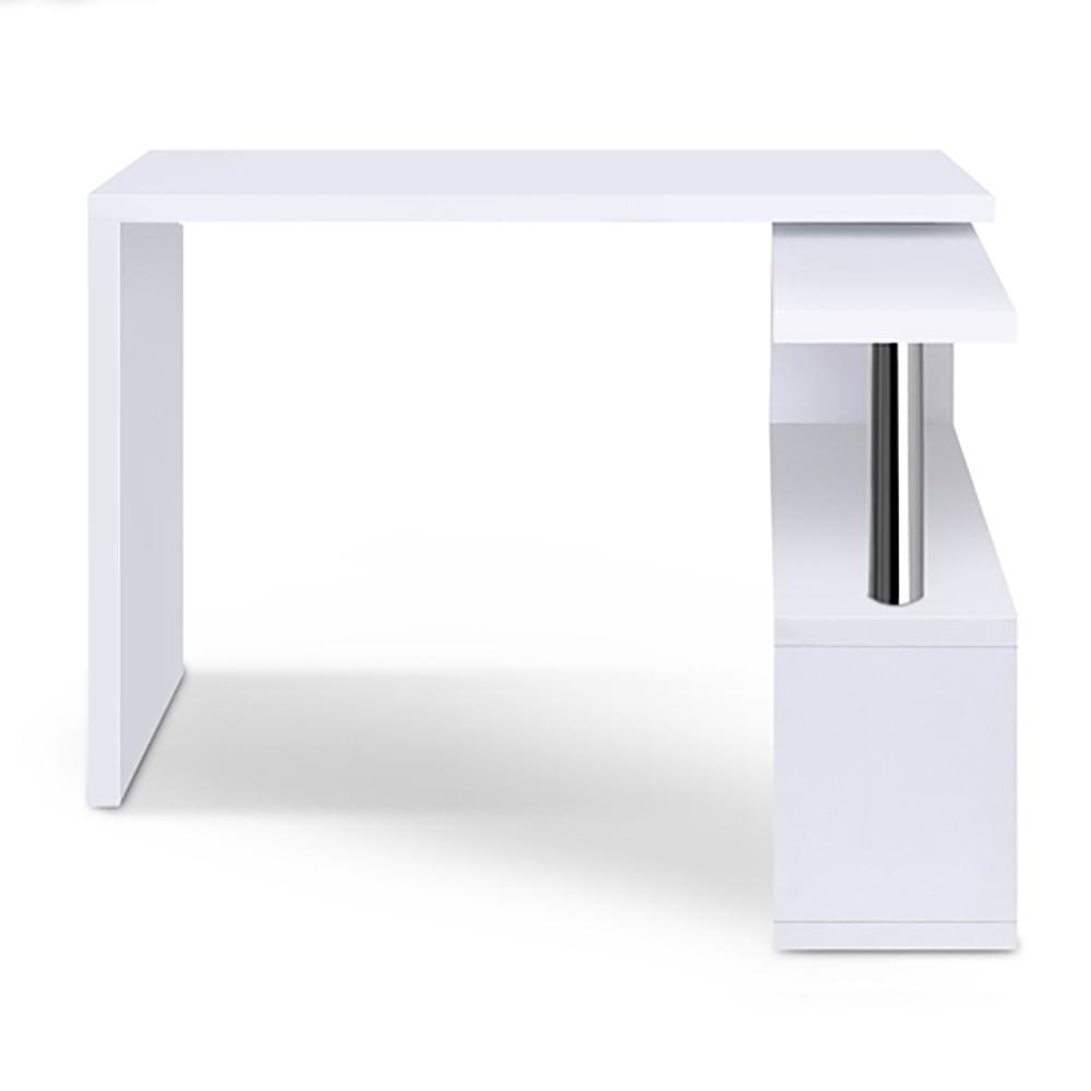 Artiss Computer Desk L-Shape Bookshelf White