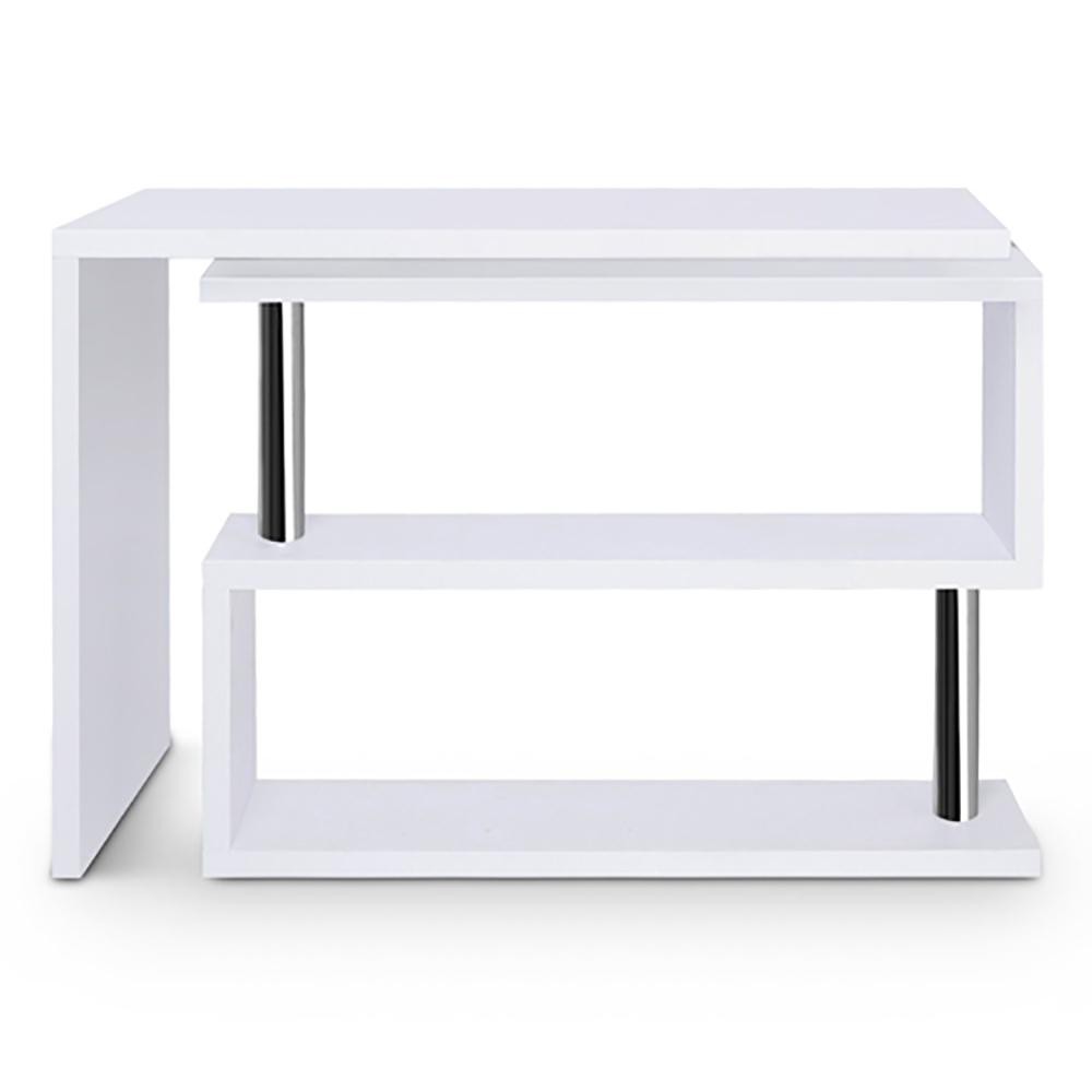 Artiss Computer Desk L-Shape Bookshelf White