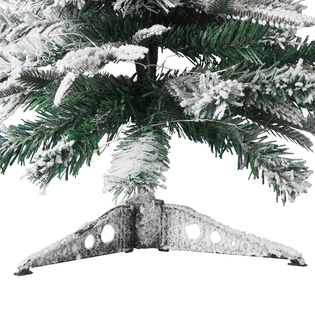 2ft 0.6m 80 Tips Christmas Tree Fairy Lights Snow Flocked Xmas Ornaments Decor