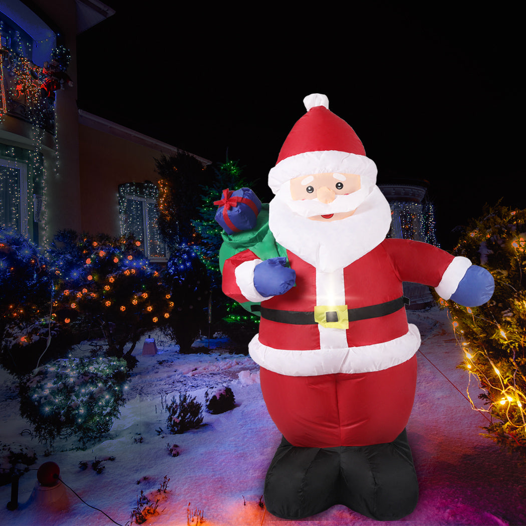 Sack Santa 1.2M Christmas Inflatable Decor LED Lights Xmas Party