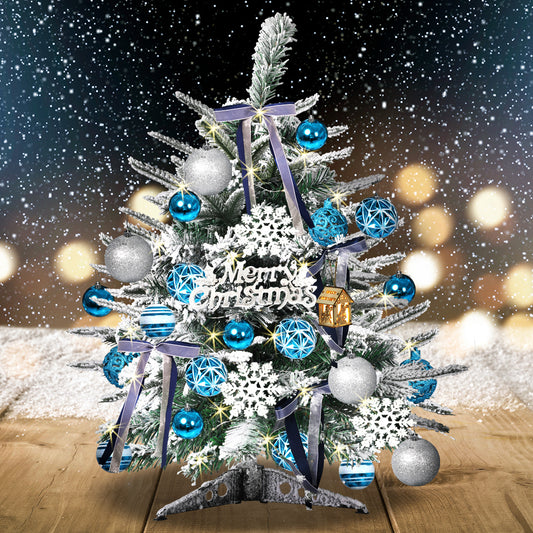 2ft 0.6m 80 Tips Christmas Tree Fairy Lights Snow Flocked Xmas Ornaments Decor