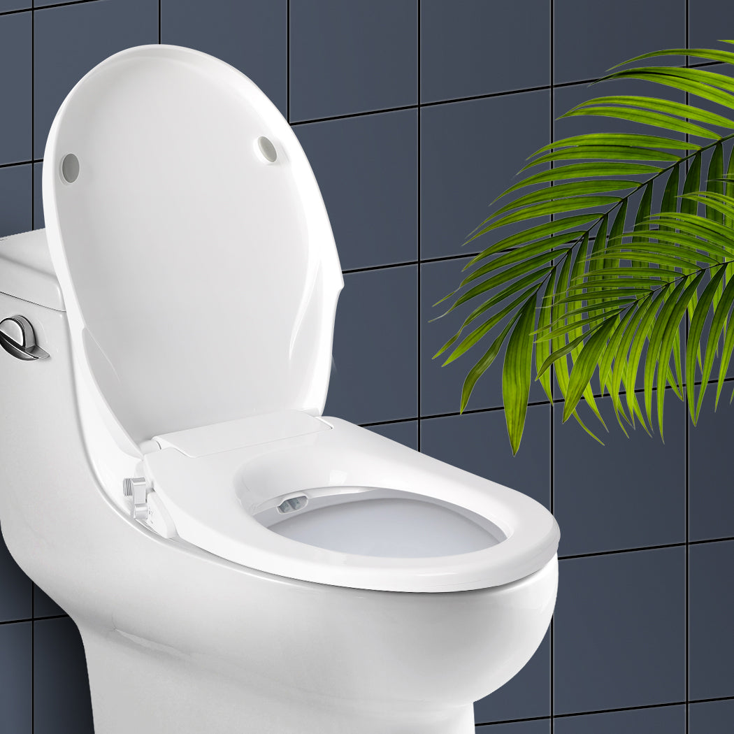 Non-Electric Bidet Toilet Seat Dual Nozzles Cover Bathroom Spray Water Wash
