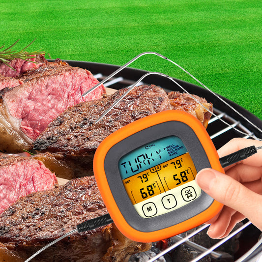 Digital Food Thermometer BBQ  2 Probe Cooking Meat Kitchen Temperature Magnet