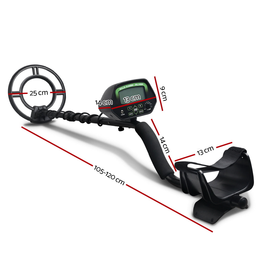 250cm LCD Screen Metal Detector with Headphones - Black