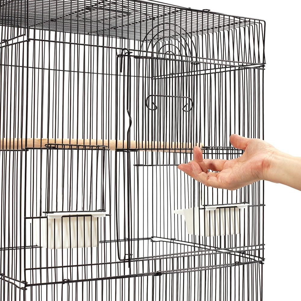 Medium Bird Cage with Perch - Black