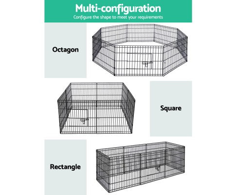 Pet Dog Playpen 24" 8 Panel Puppy Exercise Cage Enclosure Fence