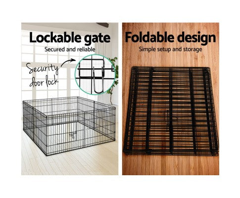 Pet Dog Playpen 24" 8 Panel Puppy Exercise Cage Enclosure Fence