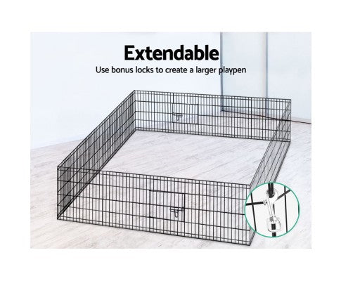 Pet Dog Playpen 24" 8 Panel Puppy Exercise Cage Enclosure Fence