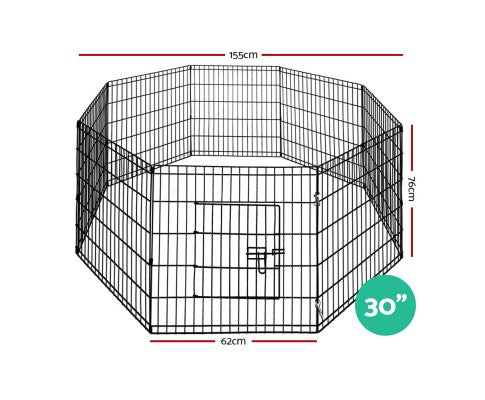 Pet Playpen Dog Playpen 30" 8 Panel Puppy Exercise Cage Enclosure Fence