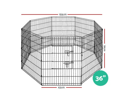 Pet Dog Playpen 36" 8 Panel Puppy Exercise Cage Enclosure Fence