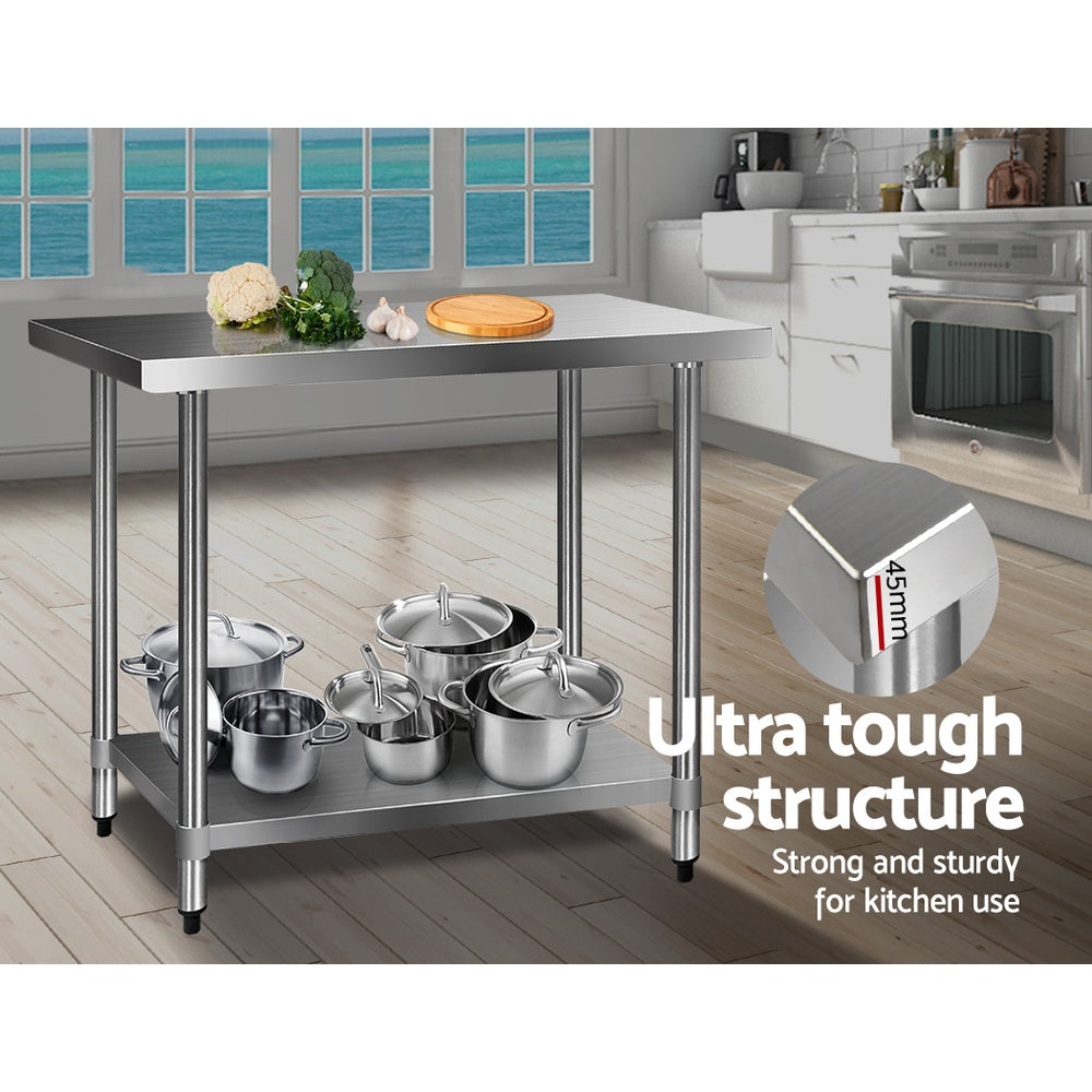 1219x610mm Commercial Stainless Steel Kitchen Bench