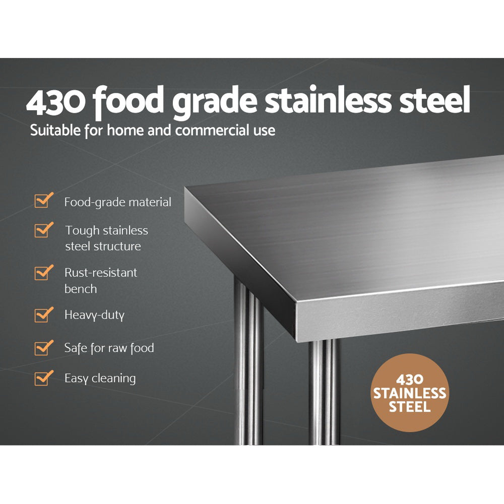 610x1524mm Commercial Stainless Steel Kitchen Bench