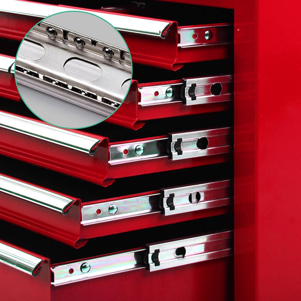 5 Drawer Mechanic Tool Box Cabinet Storage Trolley - Red