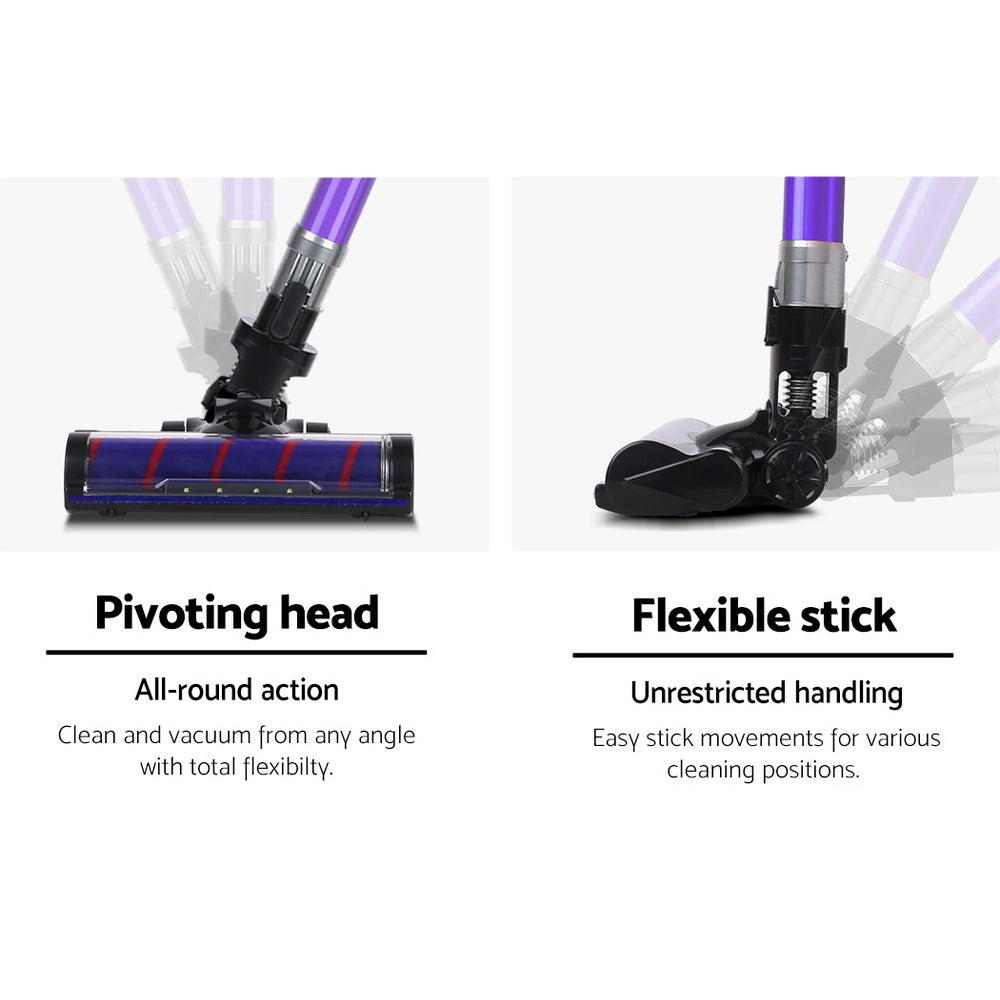 Cordless 150W Handstick Vacuum Cleaner - Purple and Grey