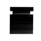 Inuvik LED Bedside Tables RGB LED Side Table High Gloss Nightstand Cabinet with 2 Drawers - Black