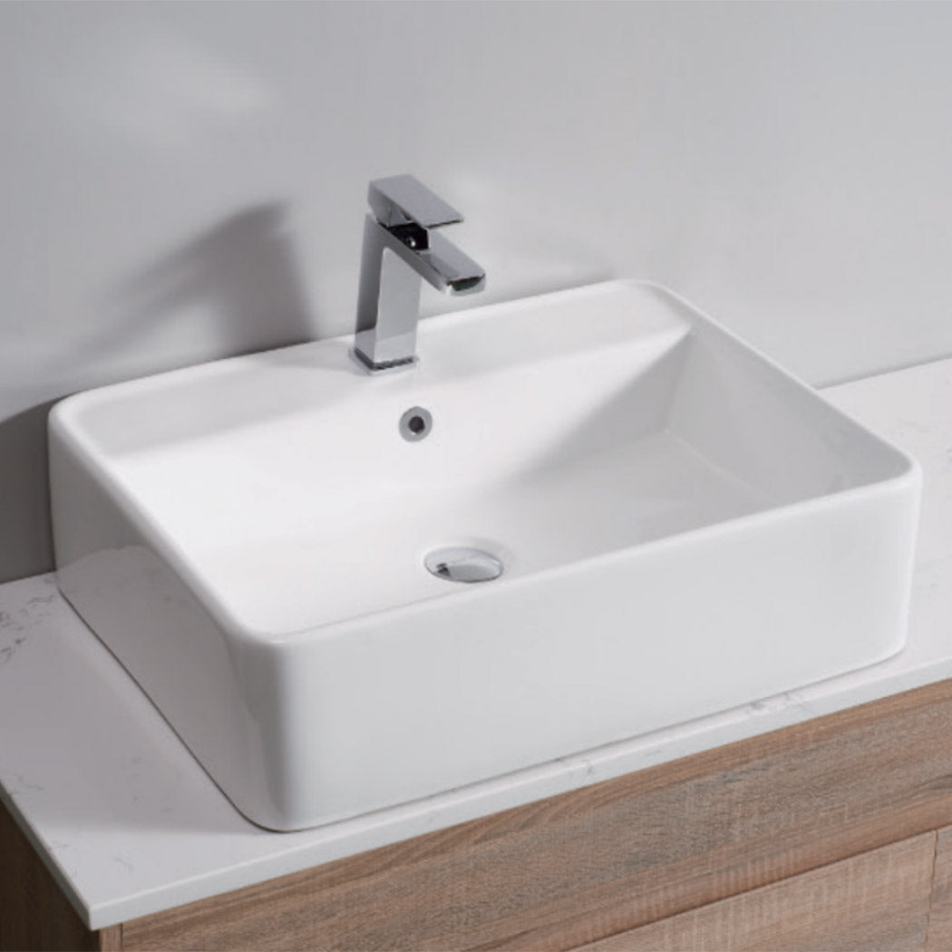 58.5cm x 45cm Ceramic Basin Bathroom Wash Counter Top Hand Wash Bowl Sink Vanity Above Basins