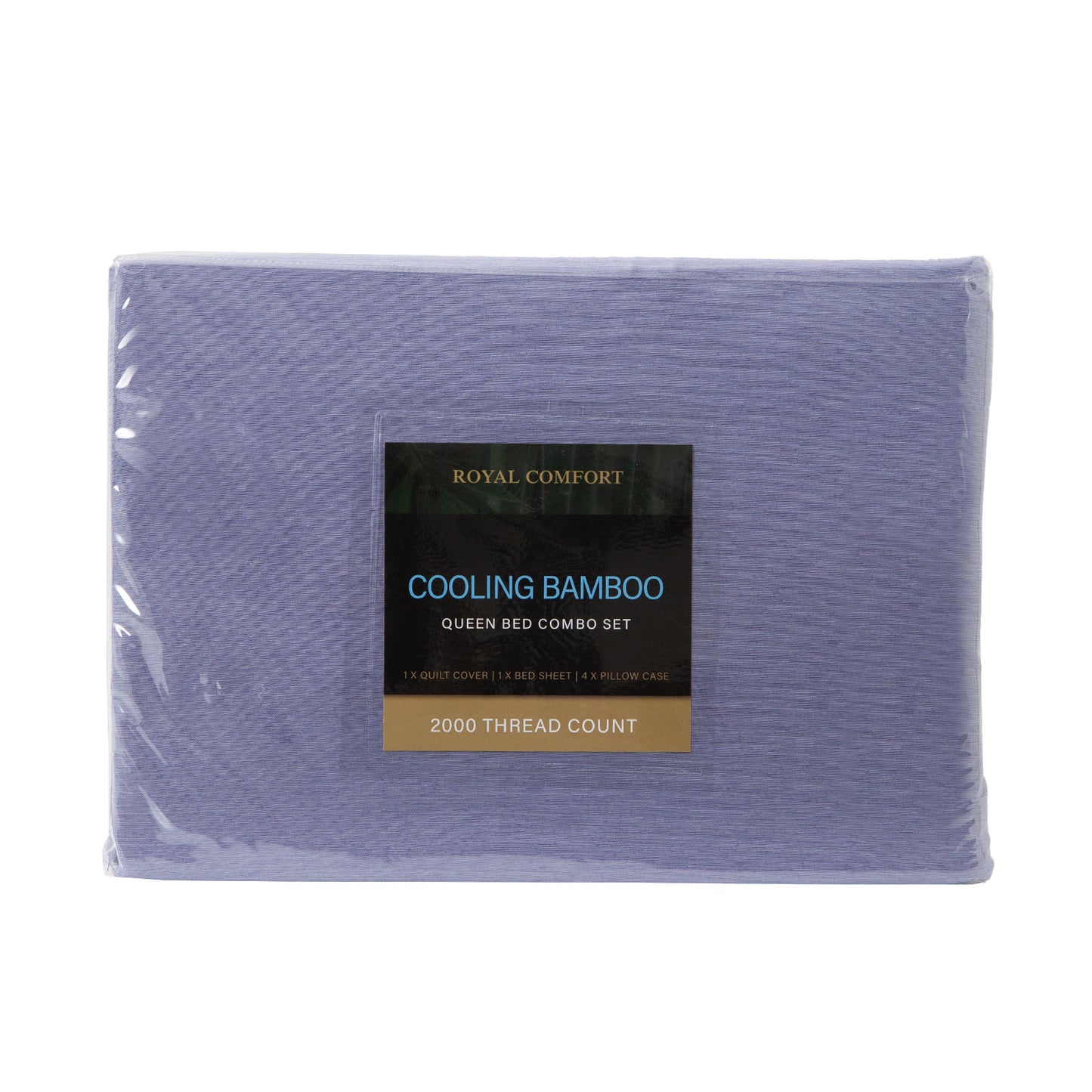 DOUBLE 2000TC Bamboo Cooling 6-Piece Bedding Combo Set - Lilac Grey