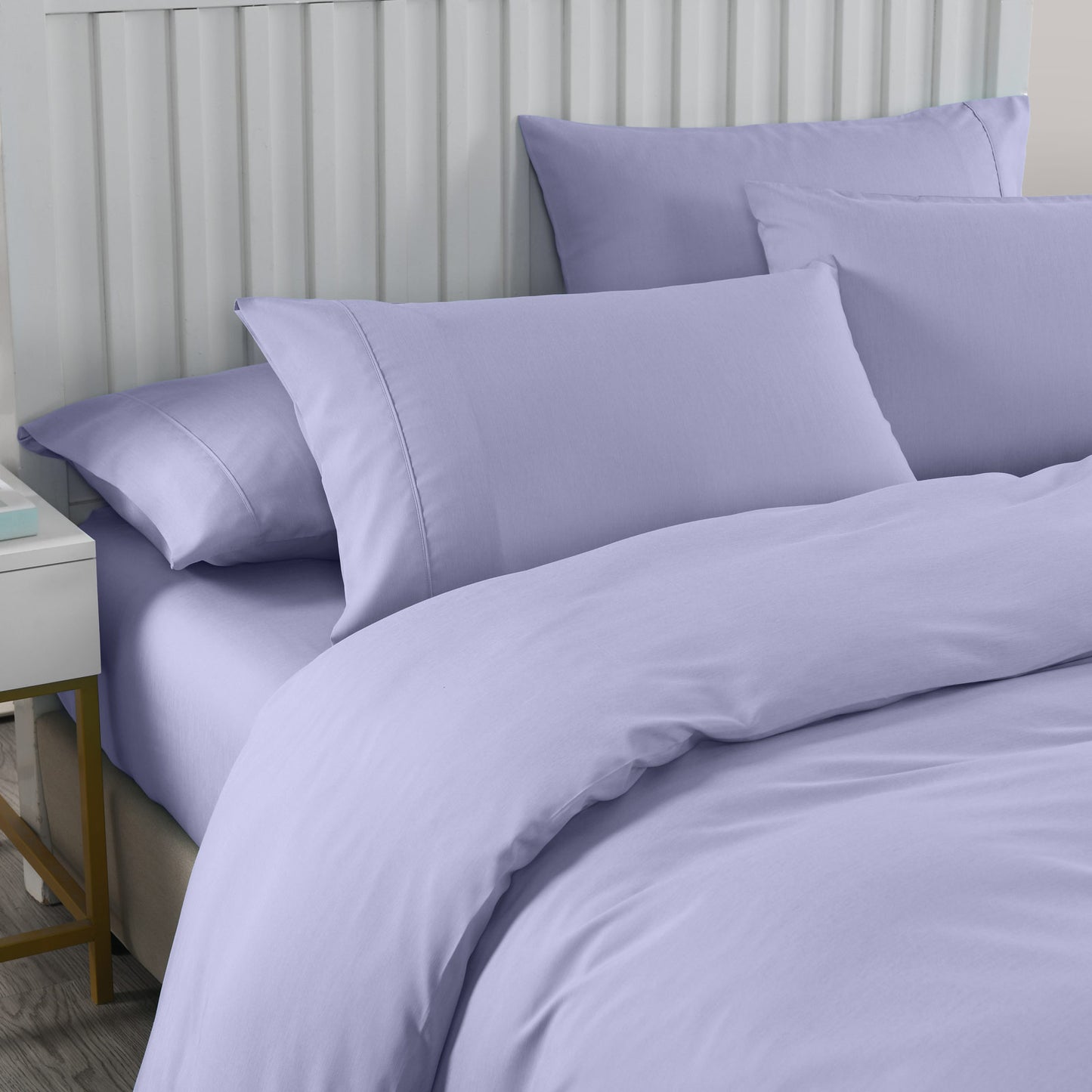 Queen Royal Comfort Bamboo Cooling 2000TC 6-Piece Combo Set - Lilac Grey