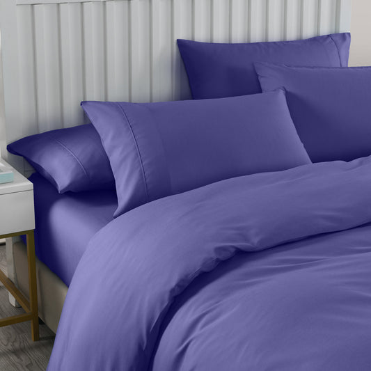 QUEEN 2000TC Bamboo Cooling 6-Piece Bedding Combo Set - Royal Blue