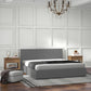 Sienna Luxury Bed with Headboard - Grey Double