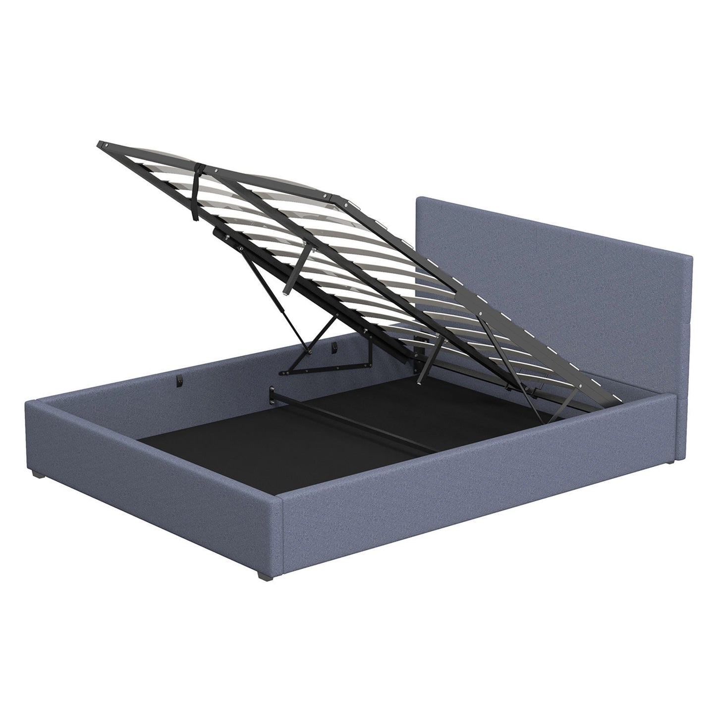 Stella Gas Lift Bed Frame with Headboard - Charcoal King