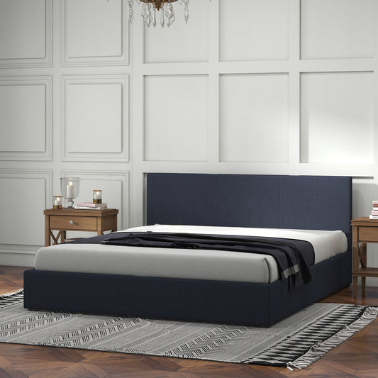 Stella Gas Lift Bed Frame with Headboard - Charcoal King